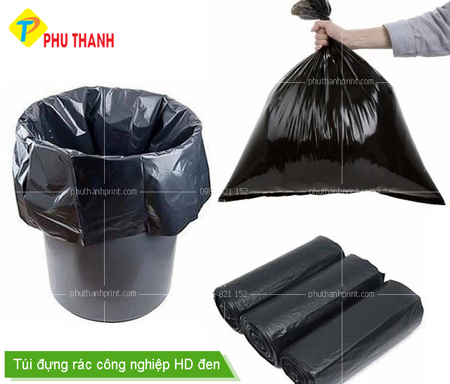 Túi đựng rác công nghiệp HD đen